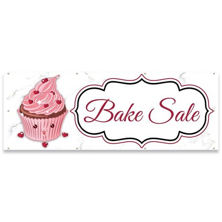 SIGNMISSION Bake Sale Banner Concession Stand Food Truck Single Sided B-96-30012